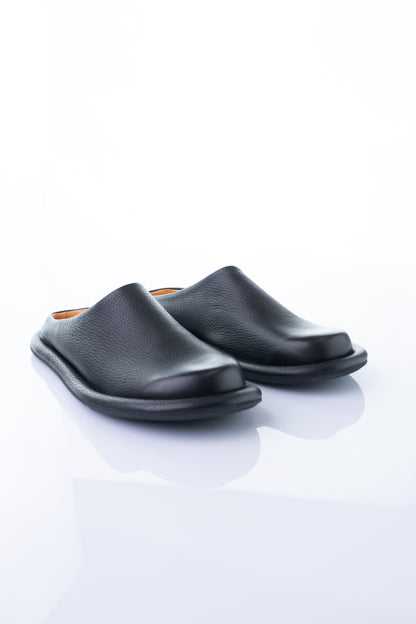 Taddeucci MONIO – Black Leather Minimalist Slipper