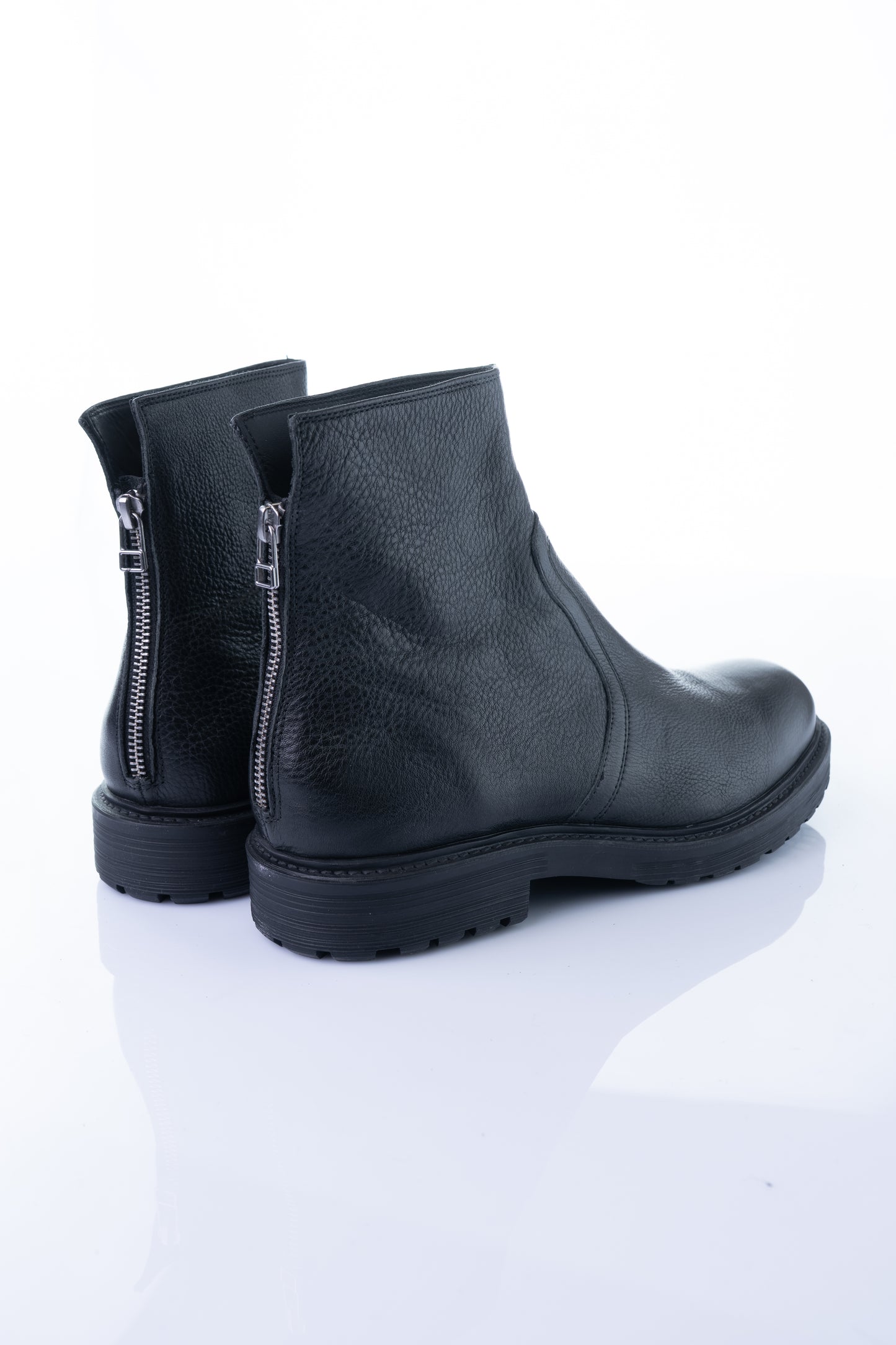 Area Forte PS 2504 Ryder – Black Textured Leather Zip Boot