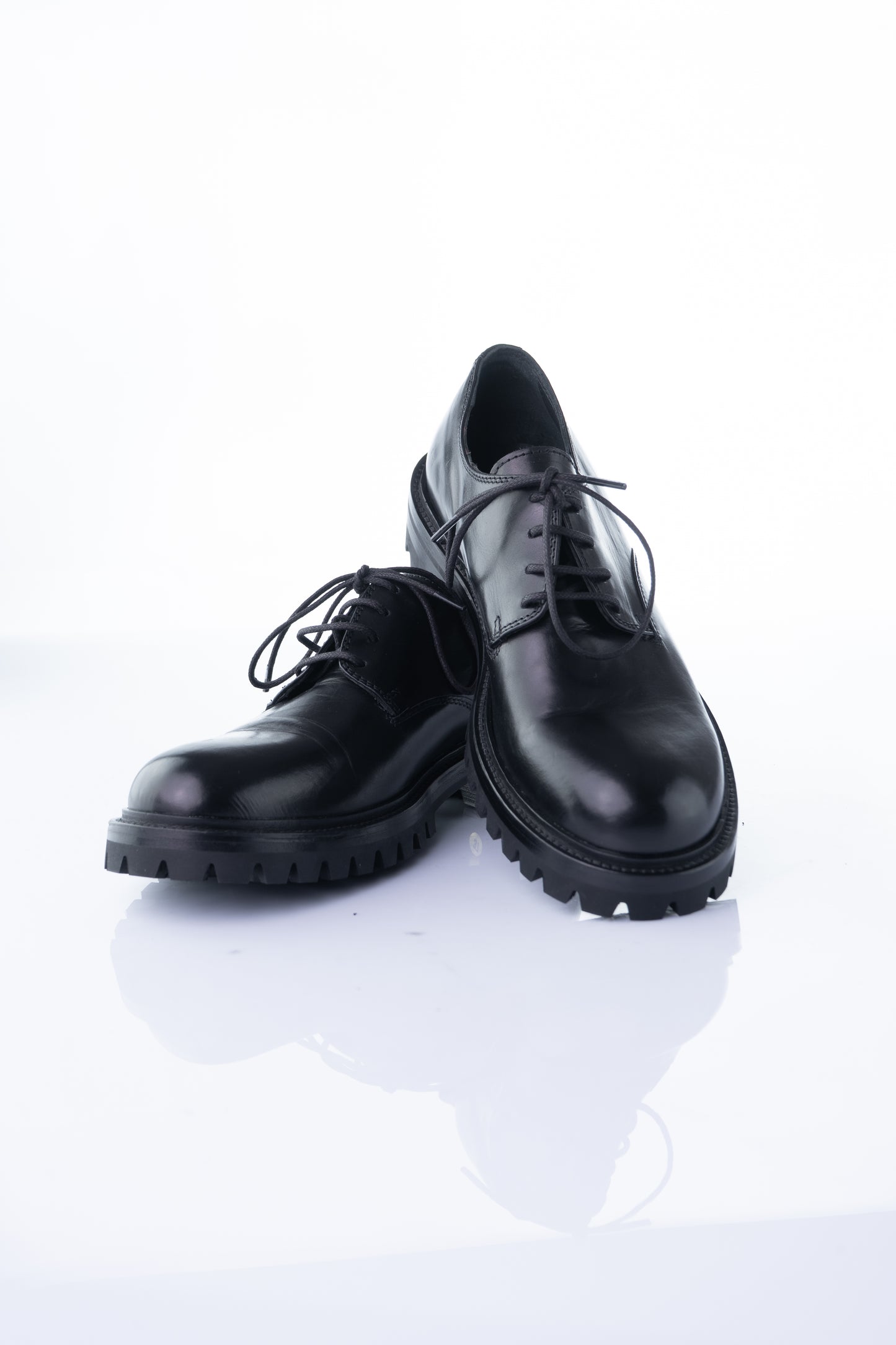 Viola Fonti 2369 – Black Naplack Chunky Derby Shoe