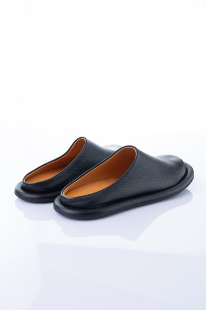 Taddeucci MONIO – Black Leather Minimalist Slipper