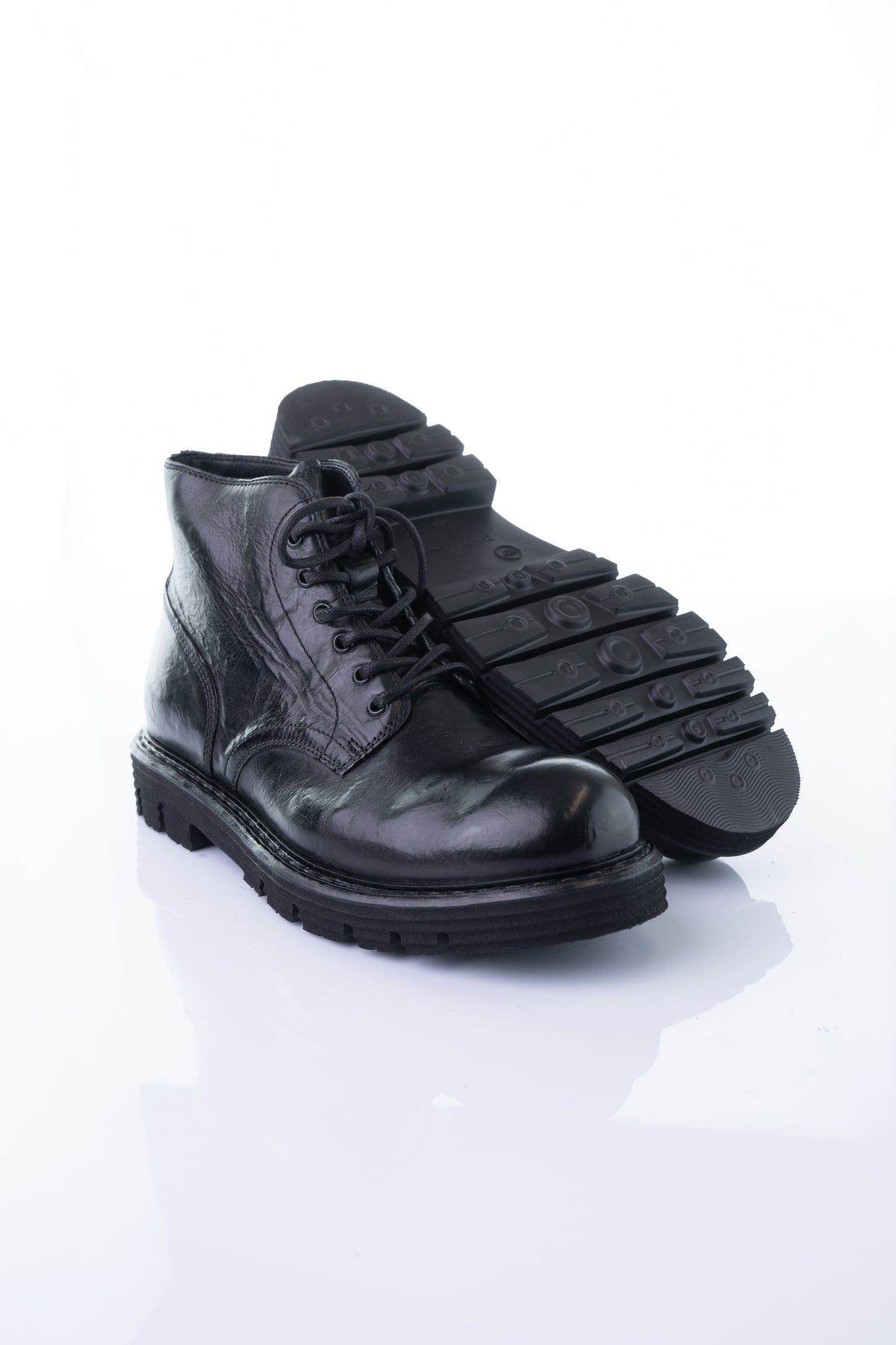 Ducanero A2966 – Black Leather Mid Lace-Up Boot