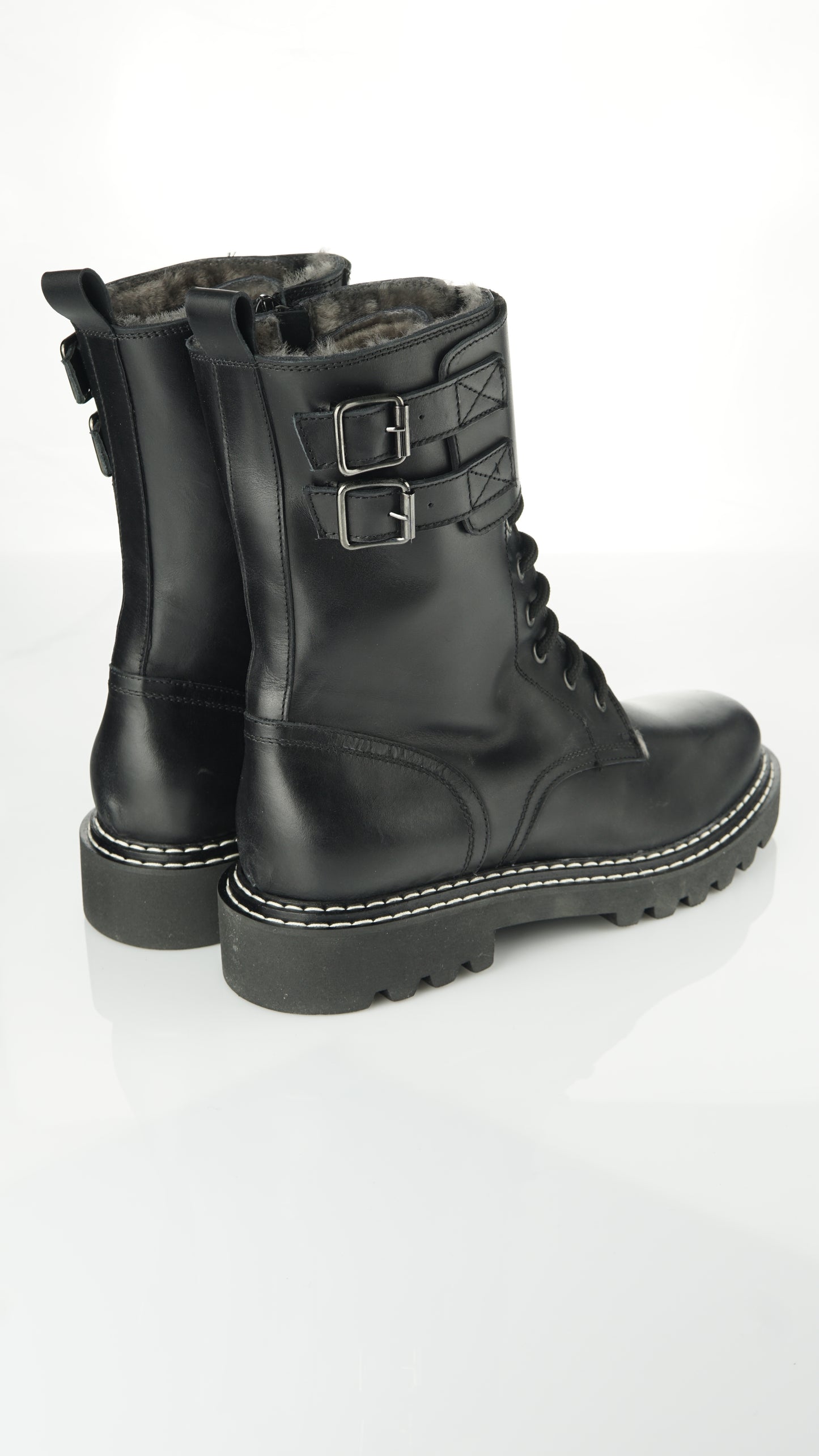 ADDDRESS - Gefütterte Boots mit Schnalle