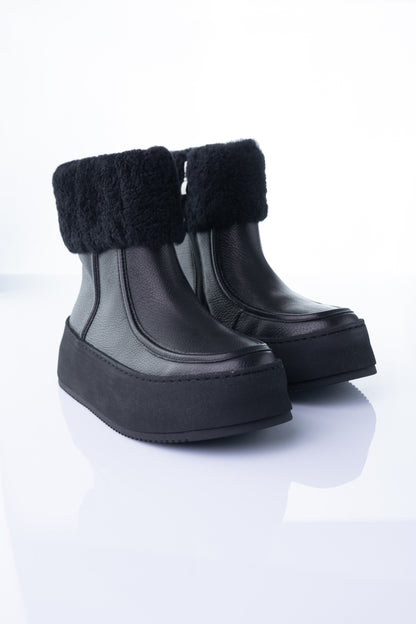 Massimo STEFY-001 – Black Platform Winter Boot