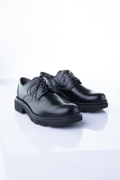 Viola Fonti 2369 – Black Naplack Chunky Derby Shoe
