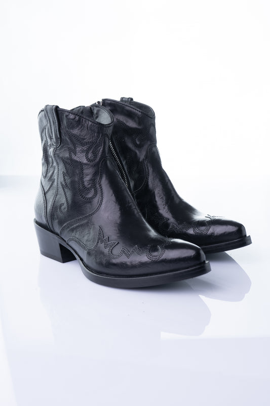 Ducanero A.3125 – Black Vitello Leather Western Boot