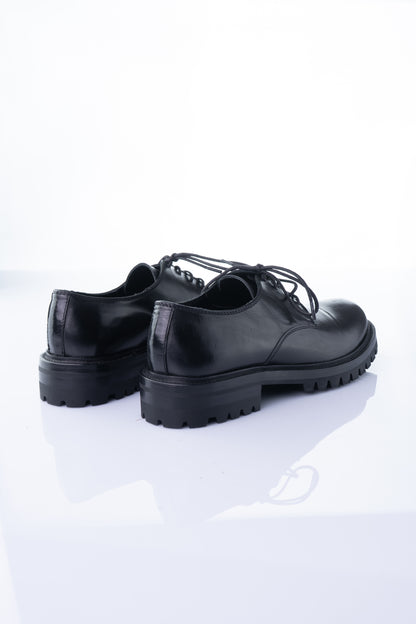 Viola Fonti 2369 – Black Naplack Chunky Derby Shoe