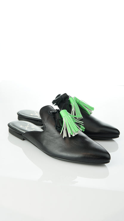 KMB - Pantolette Grünes Bommel